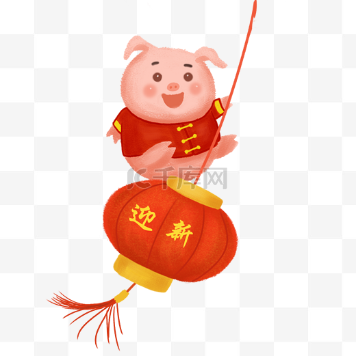 猪年金猪红灯笼图片