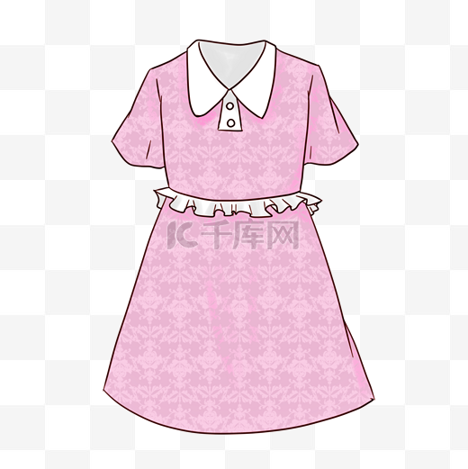 粉色女士连衣裙衣服插画图片