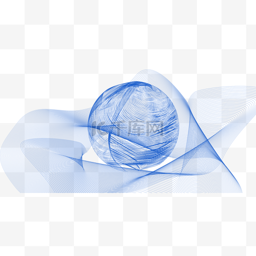 免抠蓝色科技炫光球形状图片