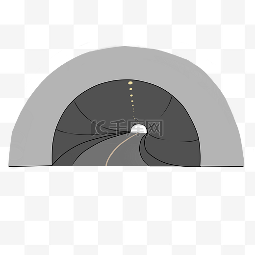 交通隧道卡通插画图片