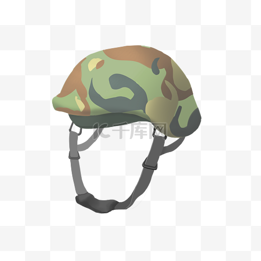 军事头盔卡通插画图片