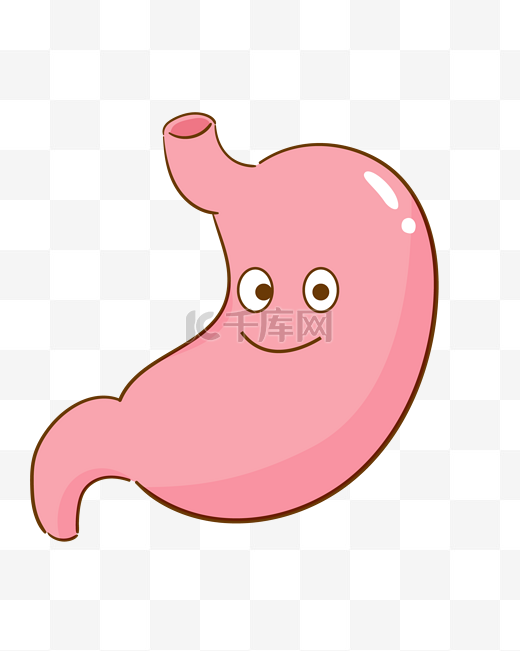 手绘人体器官胃插画图片