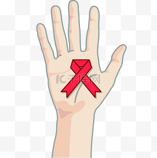 简约艾滋病援助矢量图图片