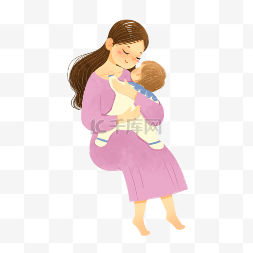 妈妈把宝宝抱到怀里图片