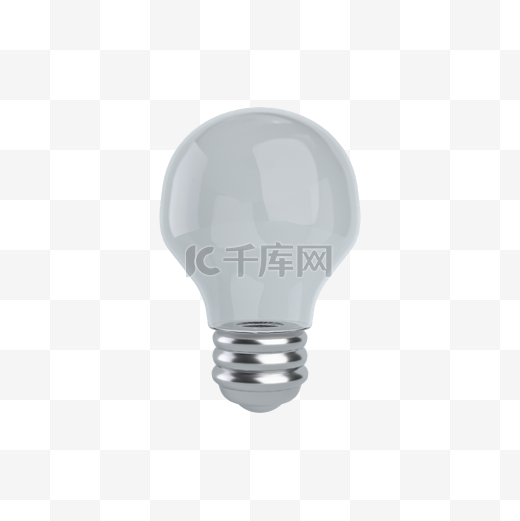 C4D银底透明灯质感立体灯泡图片