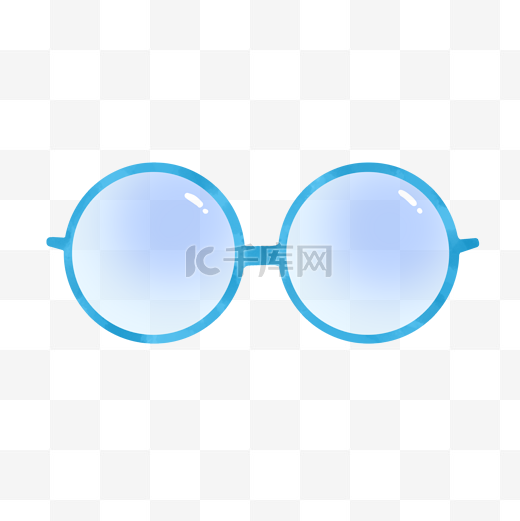 蓝色暗纹圆框眼镜图片
