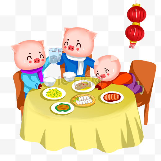 猪年卡通春节新年农历2019图片