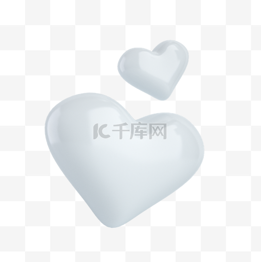 C4D白色立体心型图片