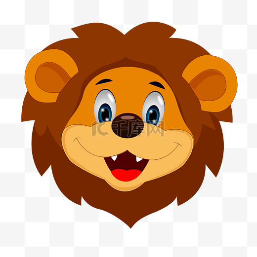棕色卡通狮子头像图片