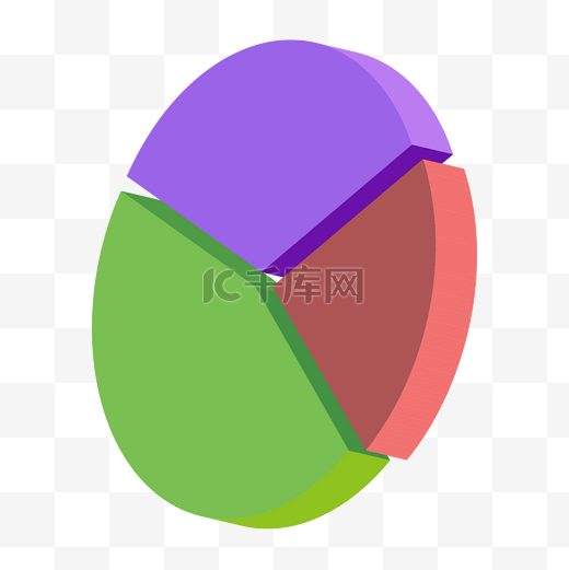商务矢量数据分析立体饼状图图片