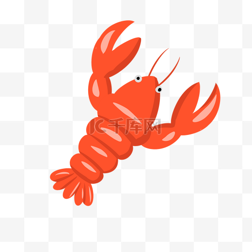 夏季小动物可爱小龙虾插画图片