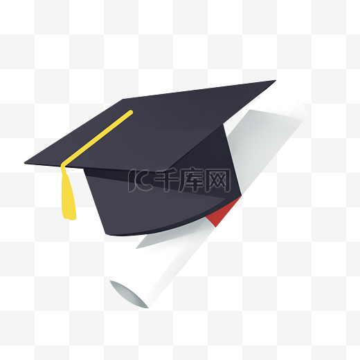 黑色帽子毕业帽毕业生学士帽简约素材图片