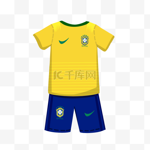 2018世界杯巴西球队队服插画图片