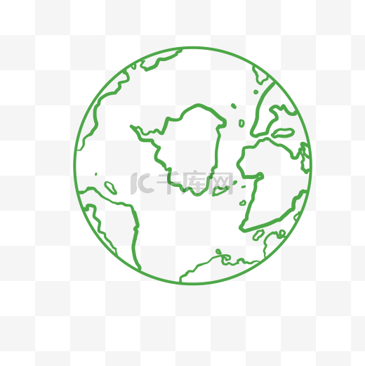绿色线性地球PNG图片