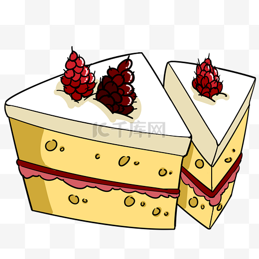 桑葚蛋糕卡通插画图片