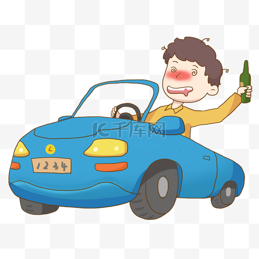 交通安全日喝酒驾驶的男人免抠PNG素材图片