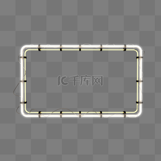 电商C4D立体霓虹灯几何图形发光灯管边框图片