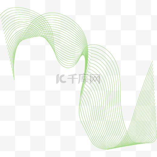 绿色曲线几何图形元素图片