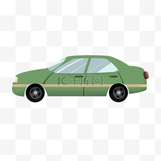 简约绿色的小汽车图片