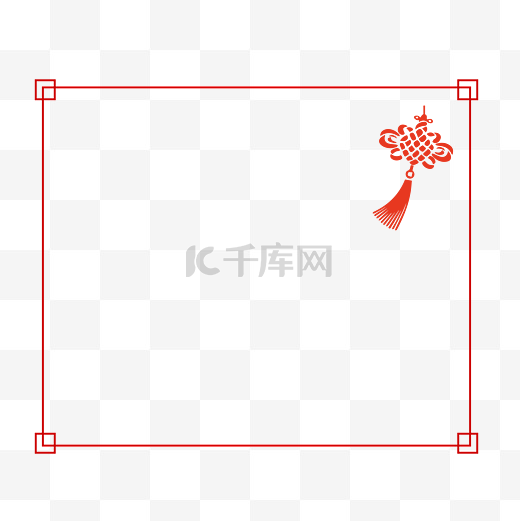 红色中国风新年边框设计素材图片