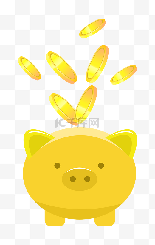 金色小猪存钱罐图片