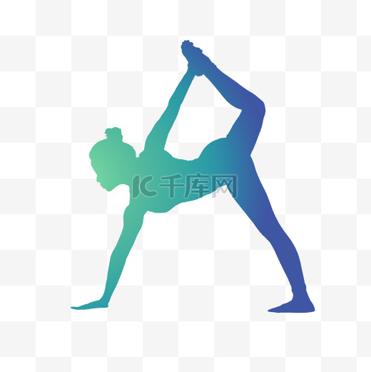 彩绘锻炼腰部头部瑜伽运动图片