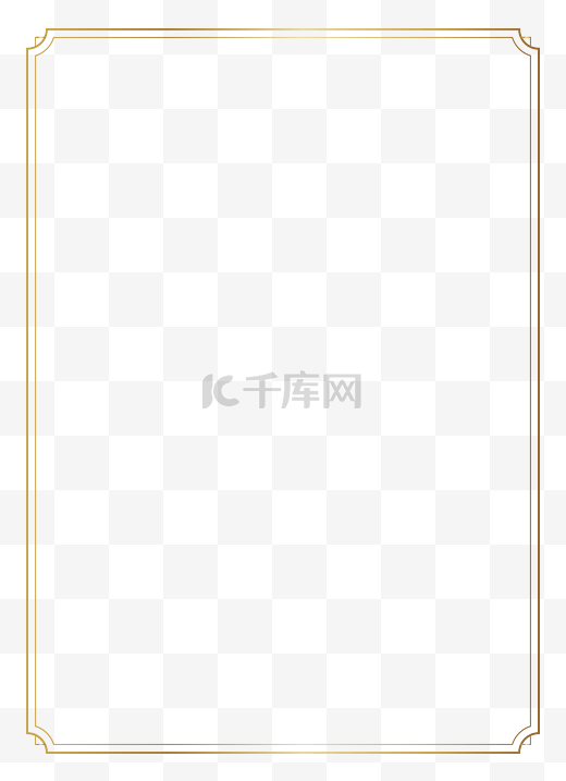 中国风元素简约烫金色细线内圆角矢量边框元素图片