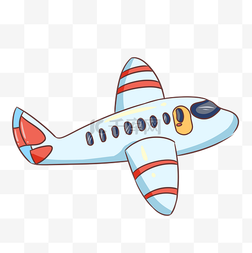 卡通空中的飞机插画图片