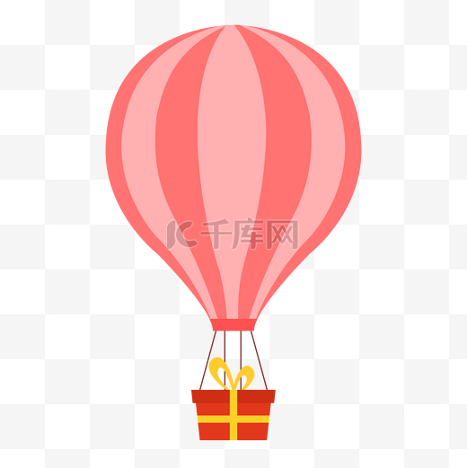 卡通粉色热气球礼物图片