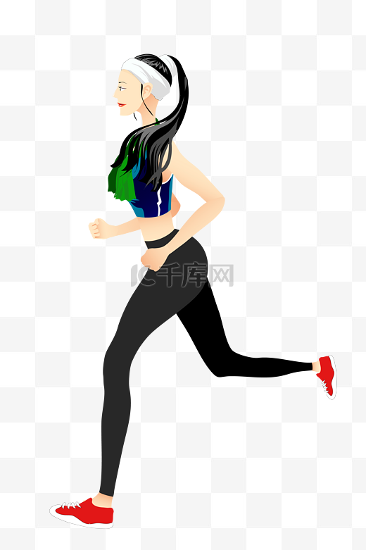 运动健身跑步女ai素材图片