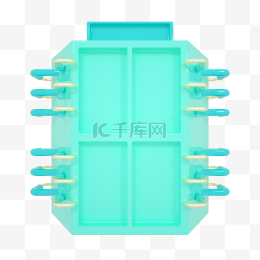 C4D青色立体电商淘宝产品框产品展示框图片