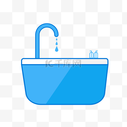 扁平蓝色家用洗手台卫生间设施图片