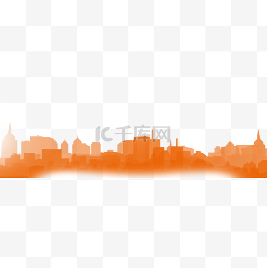 矢量橙色城市剪影图片
