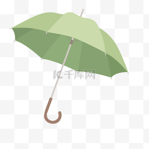 绿色雨伞卡通素材免费下载图片