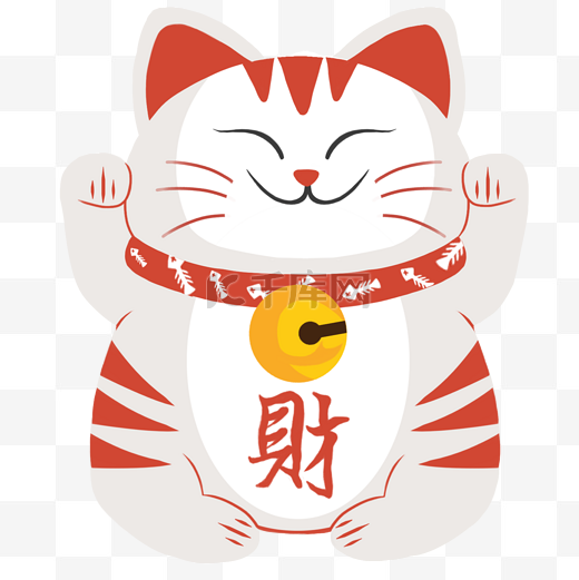 卡通可爱招财猫手绘插画图片