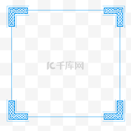 中国风蓝色唯美边框图片