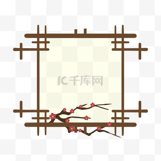 中国古风窗框主题相框图片