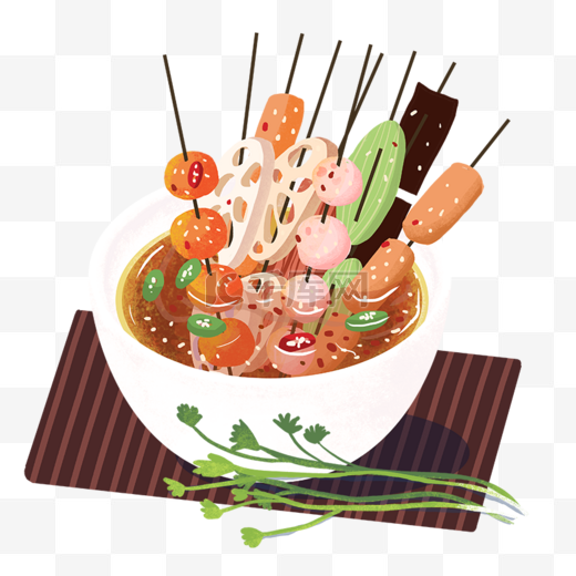 中国传统美食之手绘串串图片