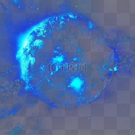 蓝色圆弧星球元素图片