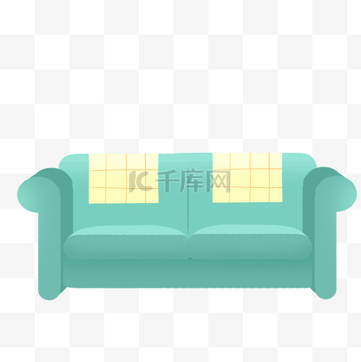 家装节绿色沙发免抠PNG素材图片