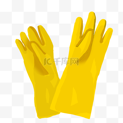 黄色的卡通橡胶手套图片