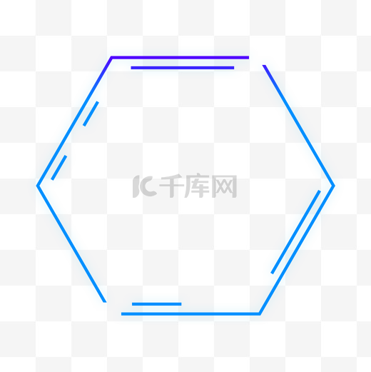 蓝色紫色科技感外发光几何方形六边形边框图片
