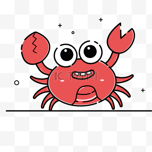 卡通小螃蟹表情包免抠图图片