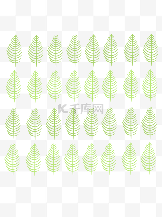 矢量手绘清新绿色树叶底纹背景纹理元素素材图片