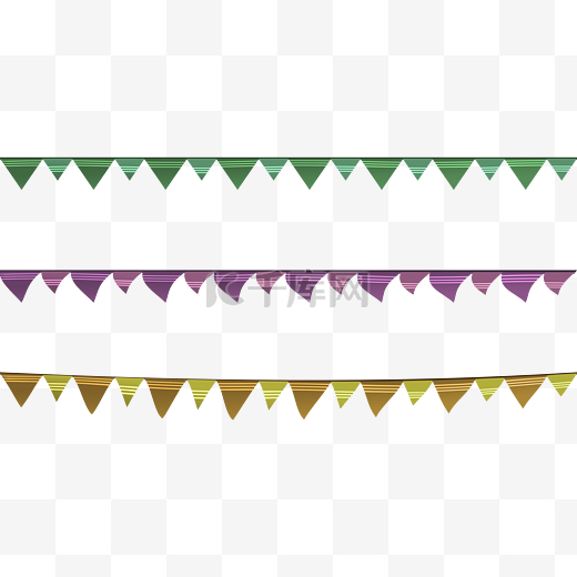 庆祝节日五颜六色小彩旗免抠PNG高清素材图片