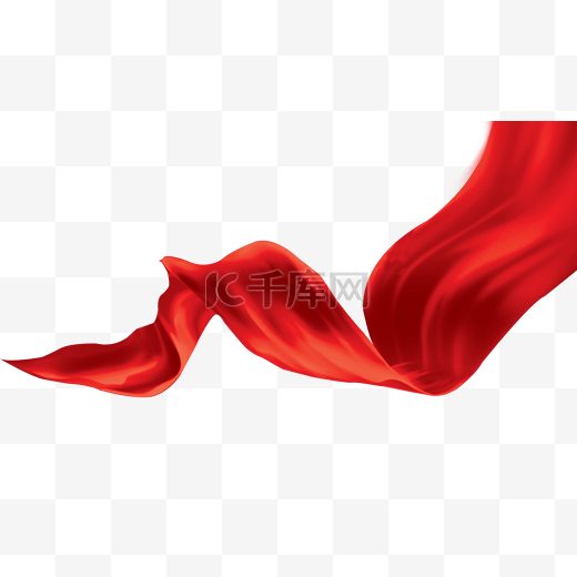 红色中国风彩带飘带装饰图片
