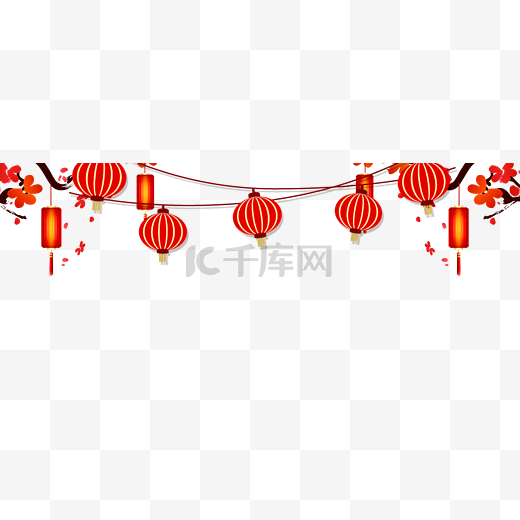 春节海报灯笼装饰图片