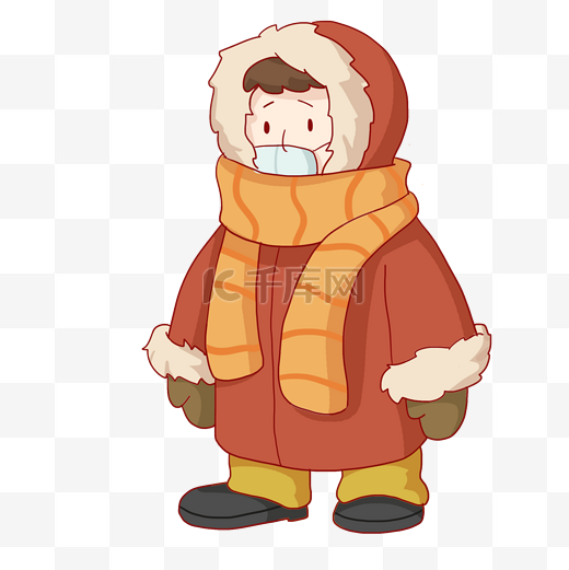 冬天穿着大衣的男孩免抠PNG素材图片
