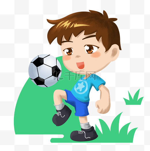 卡通运动系儿童插画之足球少年图片