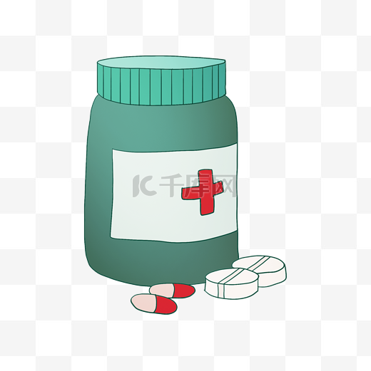 红十字药物的插画图片